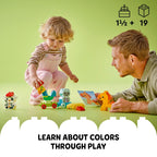 A child and adult enjoy the LEGO DUPLO My First Animal Train 10412, available online in India. Perfect for learning through play.