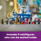 Authentic LEGO Fortnite Battle Bus toy includes 9 detailed minifigures that fit inside for imaginative play.