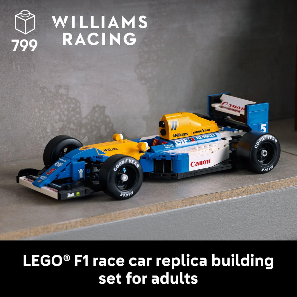 Order the LEGO Icons Williams Racing FW14B & Nigel model set for adults. Available online for race car enthusiasts!