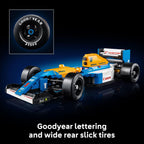 LEGO Icons Williams Racing FW14B model featuring Goodyear tires and detailed design. Verified by CuratCart for trust.