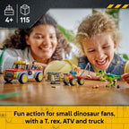 Kids enjoy the LEGO Jurassic World Young T. rex Transpo set featuring a T. rex, ATV, and truck. Order online today!