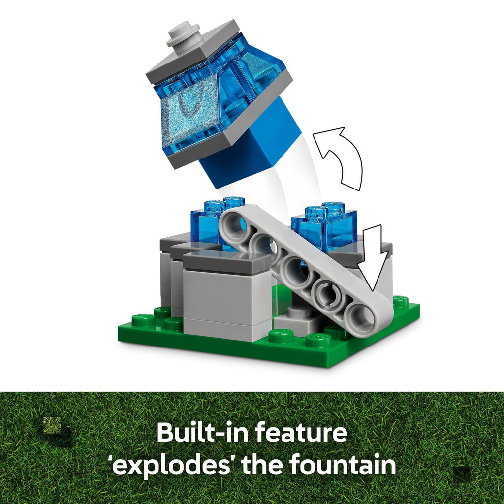 Premium imported LEGO Minecraft set featuring a unique exploding fountain mechanism and vibrant block designs.