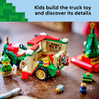Kids explore LEGO Santa’s Delivery Truck building toy, featuring festive details and cheerful characters. Verified by CuratCart.
