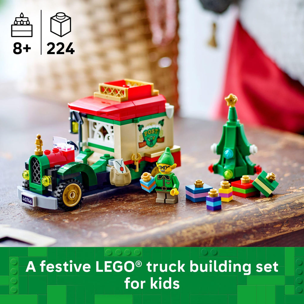 Build Santa’s Delivery Truck LEGO set with 224 pieces. Perfect holiday gift for kids 8+. Order online now!