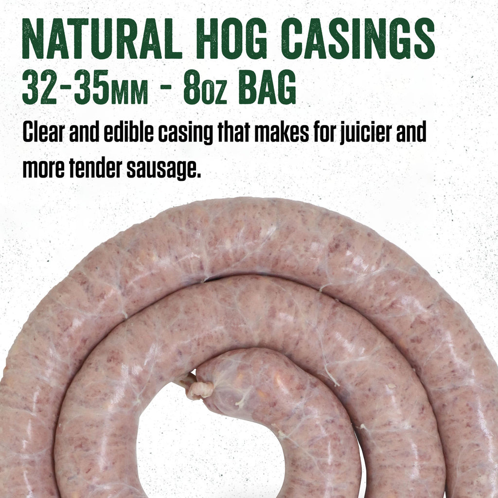 LEM Natural Hog Casings in an 8oz bag, 100% Authentic and available in India at Curat Cart for perfect sausage making.