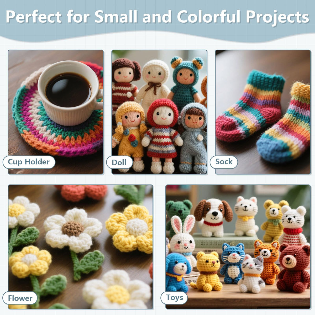 Explore LEMESO Acrylic Yarn Bulk Pack for vibrant small project creations. 100% Authentic and available at Curat Cart in India.