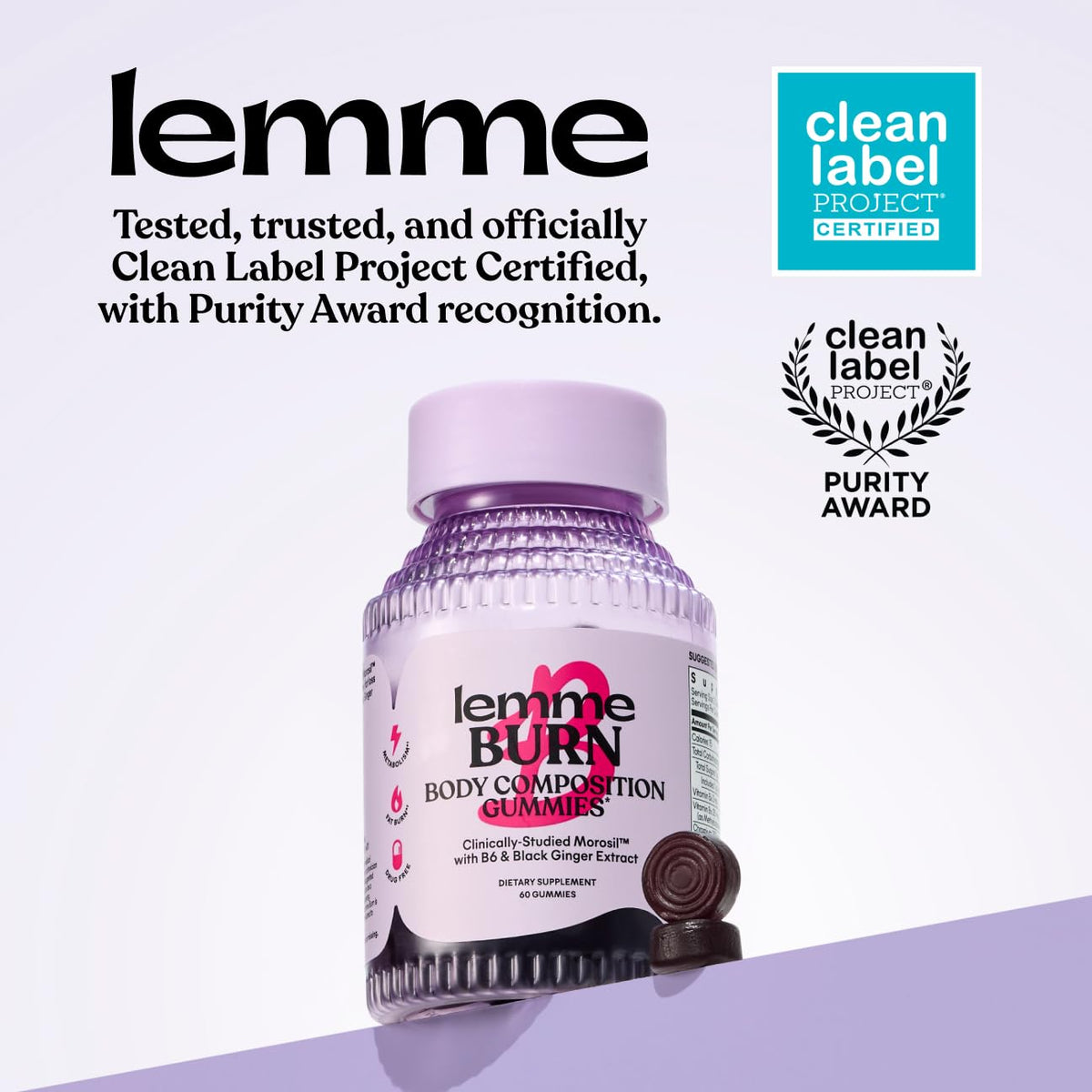 Discover Lemme Burn Belly Fat Gummies, a premium imported supplement certified by the Clean Label Project, available at Curat Cart.