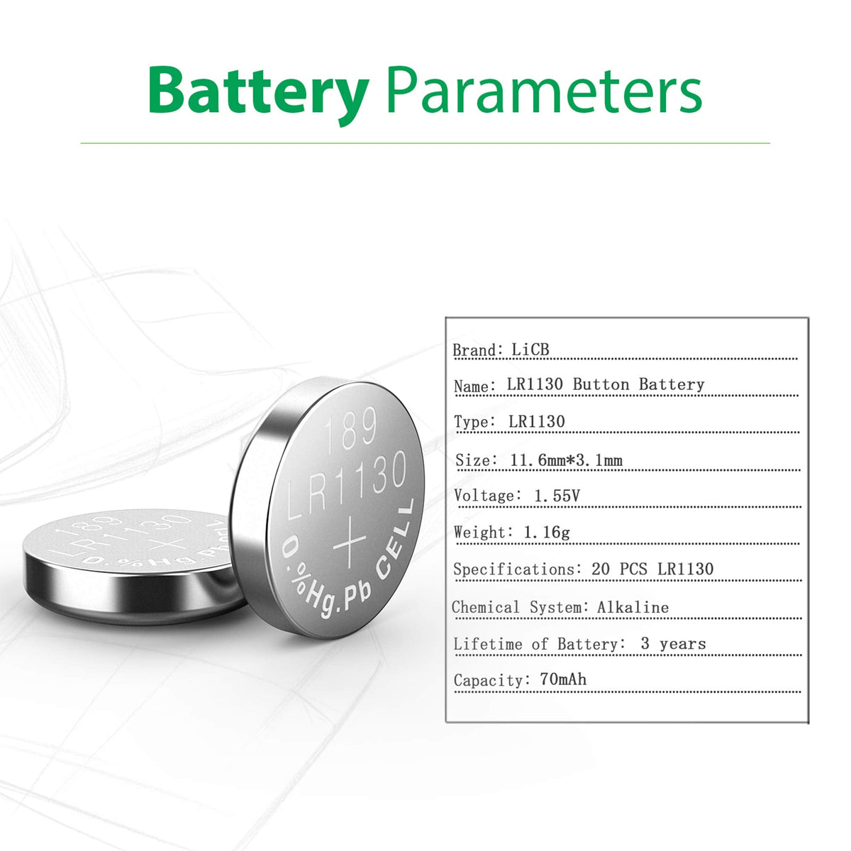 LiCB LR1130 button cell batteries available in India. Order online for reliable power solutions today.