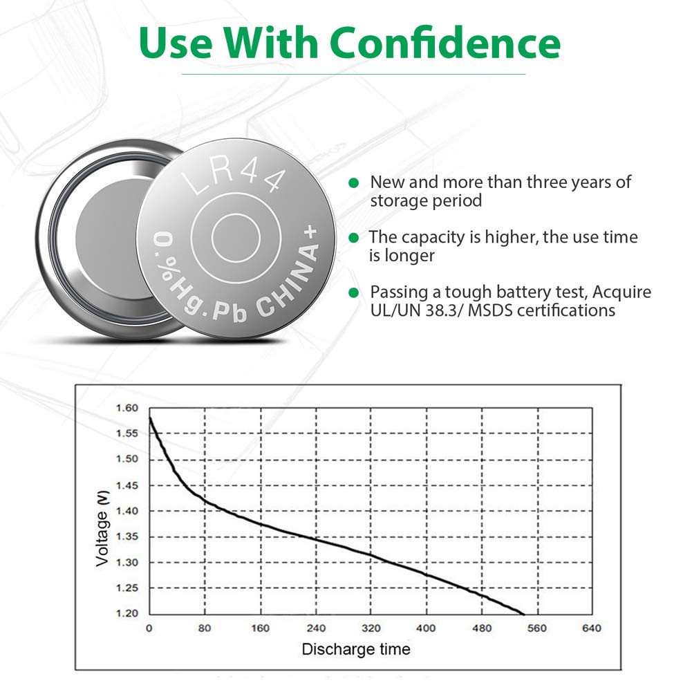 LiCB LR44 AG13 coin cell battery in official packaging, ensuring high quality and reliability. Available at Curat Cart.