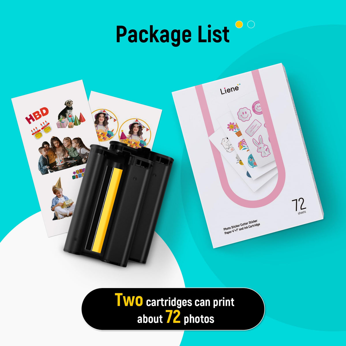 Discover Liene Sticker Paper Cartridge, a premium import that prints about 72 photos. Available at Curat Cart for creative projects.
