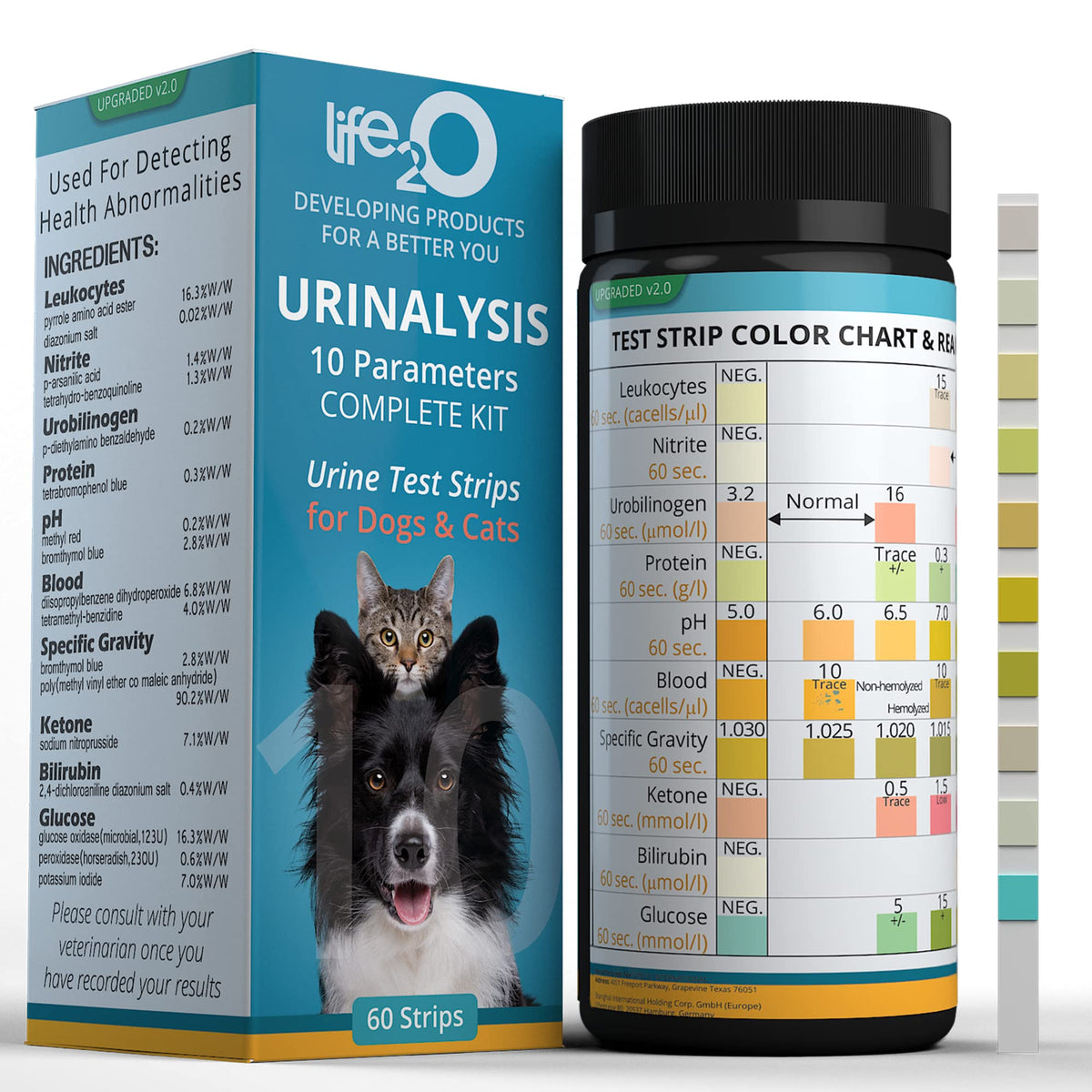 life2O Cat & Dog Urine Test Strips, a premium import for health detection, available at Curat Cart. Detect issues easily.