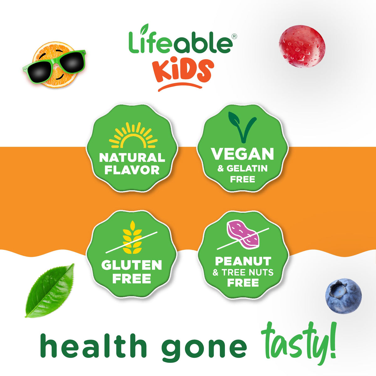 Discover Lifeable Kids Vitamin C Gummies, 100% Authentic, vegan and gluten-free, available at Curat Cart in India.