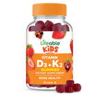 Lifeable Kids Vitamin D3 K2 Gummies, premium imported dietary supplement for bone health, available at Curat Cart.