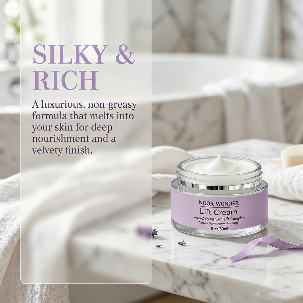 Noor Wonderlift Cream in high-quality packaging, offering deep nourishment and a velvety finish. Available at Curat Cart.