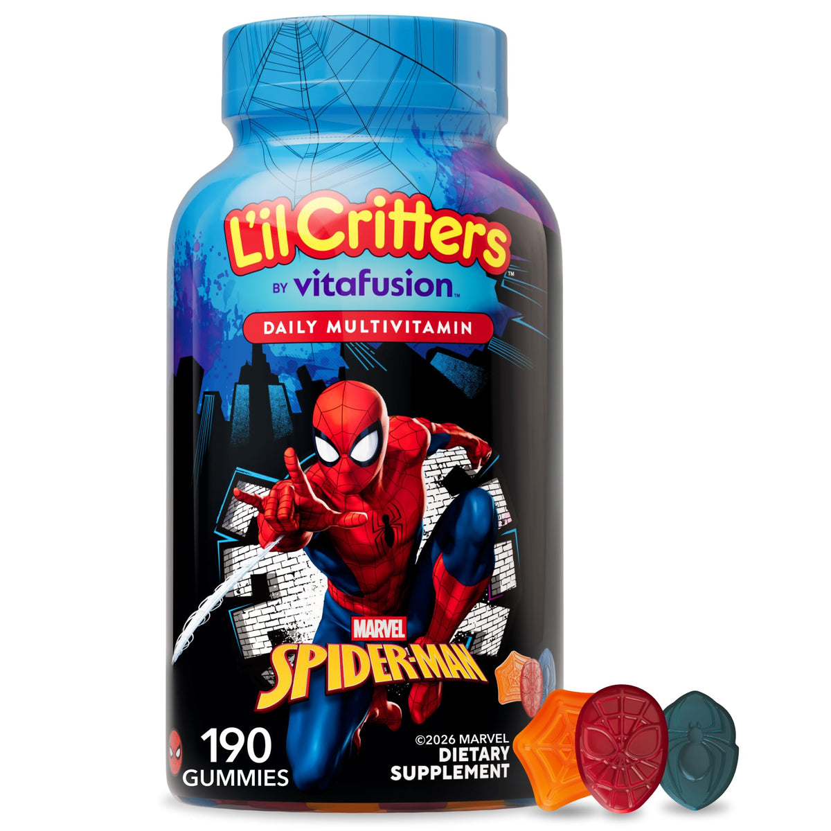 Lil Critters Spider-Man Gummies offer a premium imported daily multivitamin for kids, available at Curat Cart. Boost health with fun flavors.