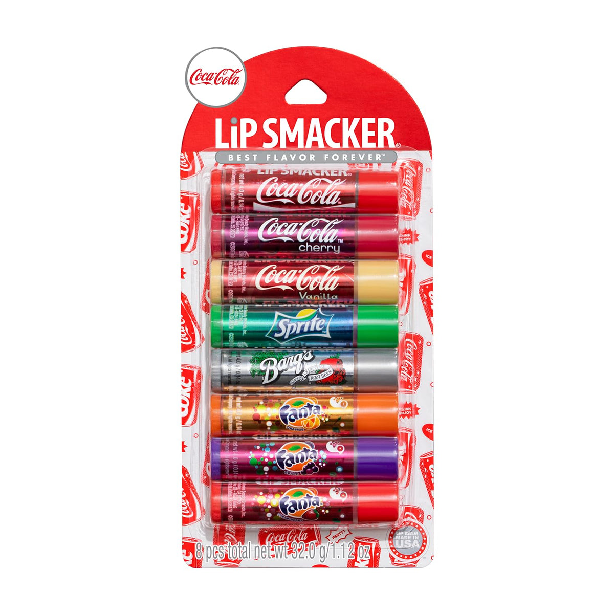 Discover the authentic Lip Smacker Coca-Cola flavored balm pack, featuring classic flavors and vibrant design. 100% Genuine product.