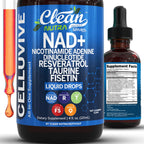 Premium imported Clean Liposomal NAD Resveratrol Supplement in liquid drops, available at Curat Cart for health enthusiasts.
