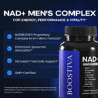Liposomal NAD+ Supplement for Men by Boostiva, 100% Authentic and available in India at Curat Cart, enhances energy and vitality.