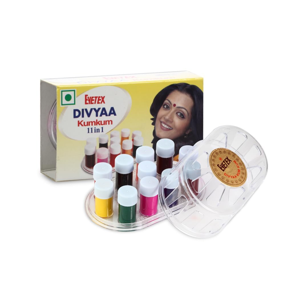 Eyetex Kumkum Bindi Liquid 11 Colors, a premium imported choice for elegance, available at Curat Cart.