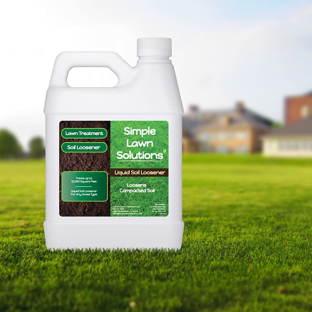 Simple Lawn Solutions Liquid Soil Loosener, specially curated by Curat Cart, effectively loosens compacted soil for healthier lawns.