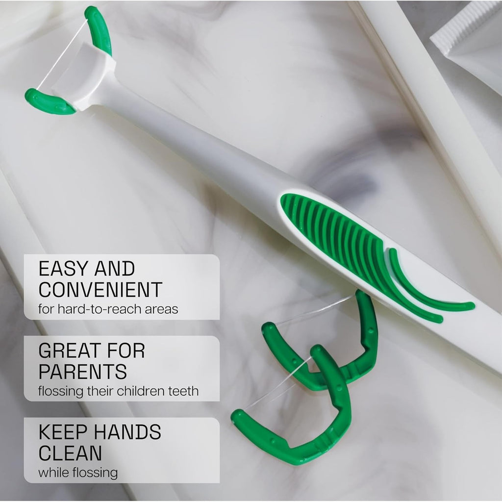 Premium imported Listerine Ultraclean Flossers in Fresh Mint, designed for effective cleaning and convenience. Available at Curat Cart.