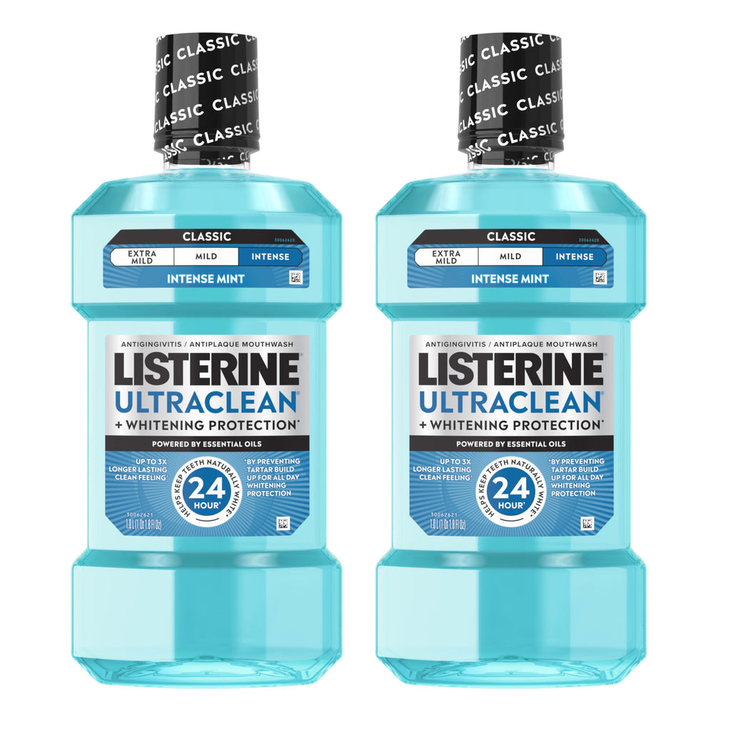 Discover Listerine Ultraclean Mouthwash, a premium import offering intense mint flavor and 24-hour protection. Available at Curat Cart.