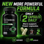 TestoGreens Max Men's Greens Supplement offers 30 servings in 60 capsules. 100% Authentic and available at Curat Cart.