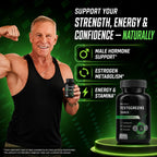 TestoGreens Max Men's Greens Supplement in official packaging, promoting strength, energy, and confidence. Available at Curat Cart.