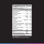 Livingood Daily Vitamin B Complex supplement facts label showcasing high-quality packaging at Curat Cart. Perfect for daily wellness.
