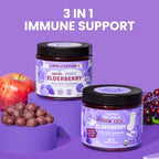 Llama Naturals Elderberry Gummies in vibrant packaging, offering 3-in-1 immune support. Available at Curat Cart.