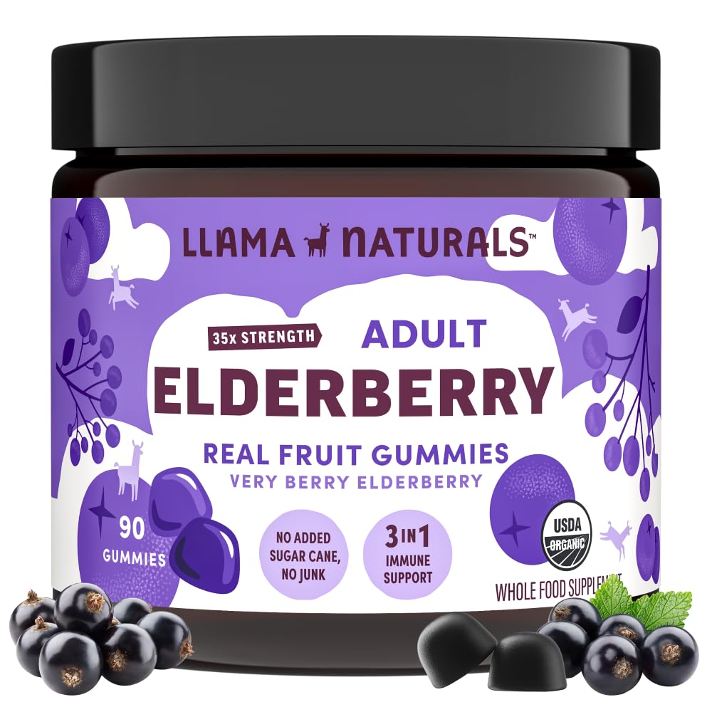 Discover Llama Naturals Elderberry Gummies, a premium imported immune support solution with real fruit. Available at Curat Cart.