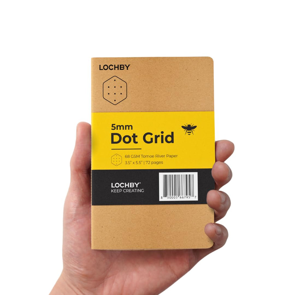 Discover the premium LOCHBY Pocket Notebook featuring 5mm dot grid on Tomoe River paper, available at Curat Cart.