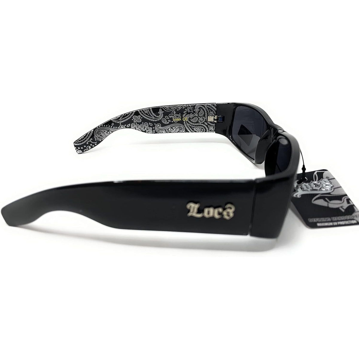 Stylish Locs Hardcore Wrap Around Sunglasses showcasing unique design and original packaging, perfect for bold fashion statements.