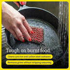 Lodge Chainmail Scrubbing Pad effectively cleans cast iron cookware, ensuring 100% authentic quality available at Curat Cart.