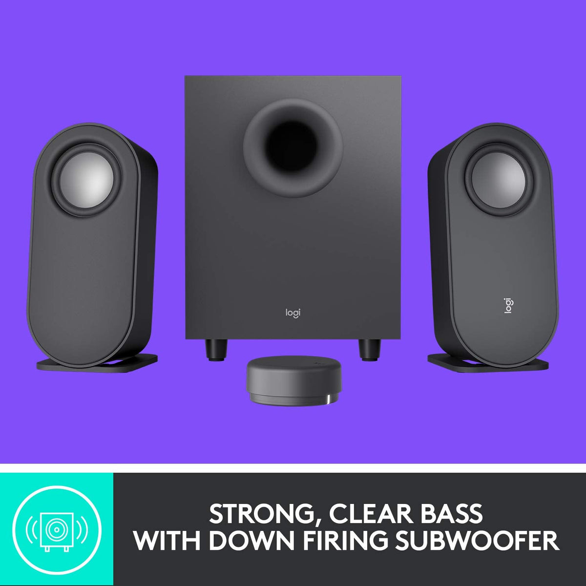 Premium imported Logitech Z407 speakers featuring strong, clear bass with a down-firing subwoofer for enhanced audio experience.