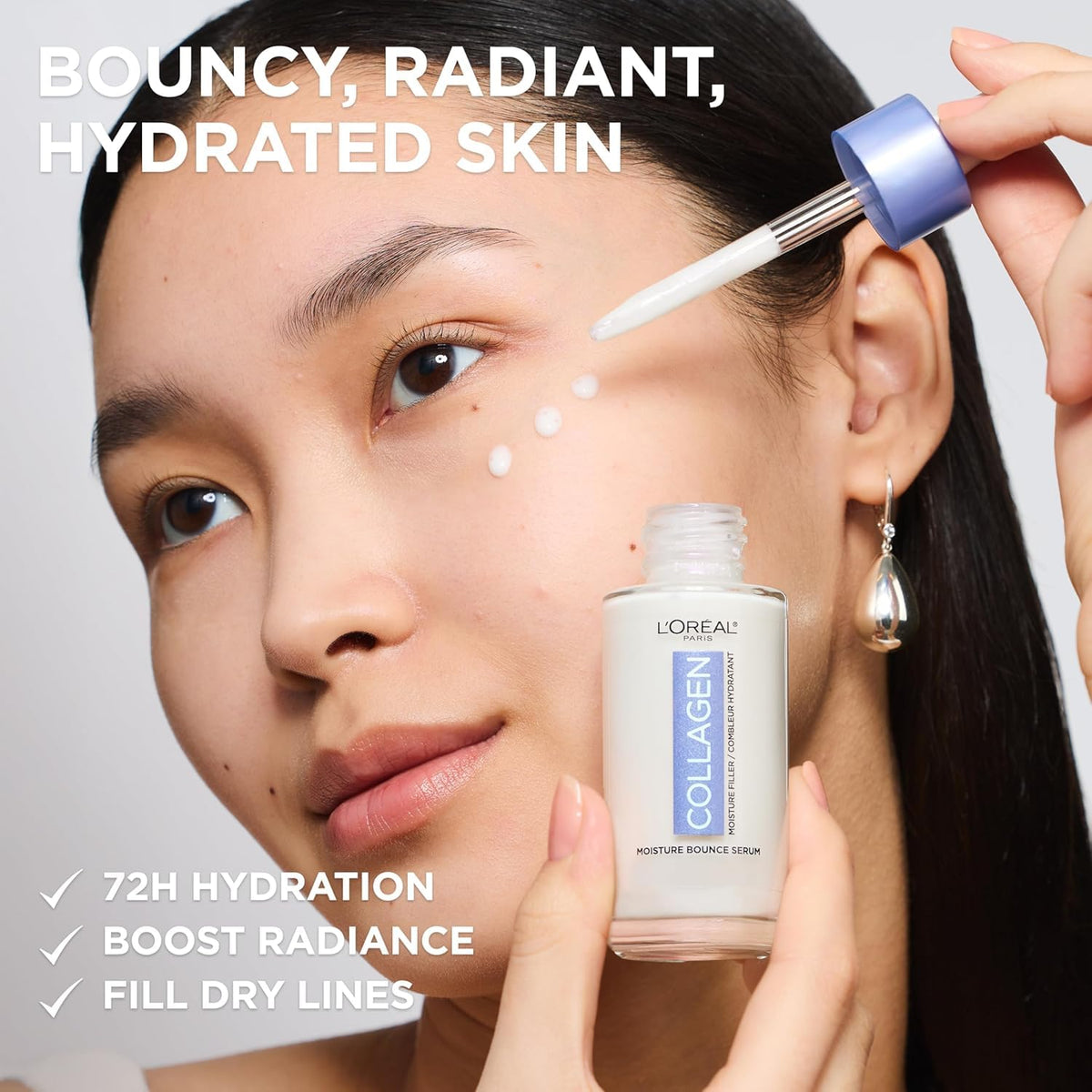 Premium imported L'Oreal Paris Collagen Moisture Serum for bouncy, radiant skin. Hydrates and fills dry lines effectively.