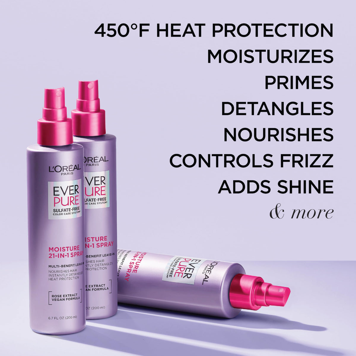 L'Oreal Paris EverPure Leave In Conditioner offers heat protection and moisture. Available in India, order online for frizz control.