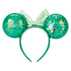 Premium imported green headband featuring Tiana with insect design and shimmering stars. Perfect accessory for Disney fans.