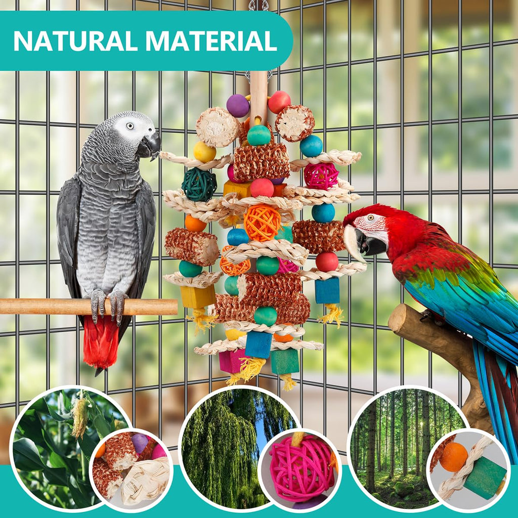 Discover lovyoCoCo Parrot Toys, specially curated by Curat Cart, made from natural materials for your birds' happiness.