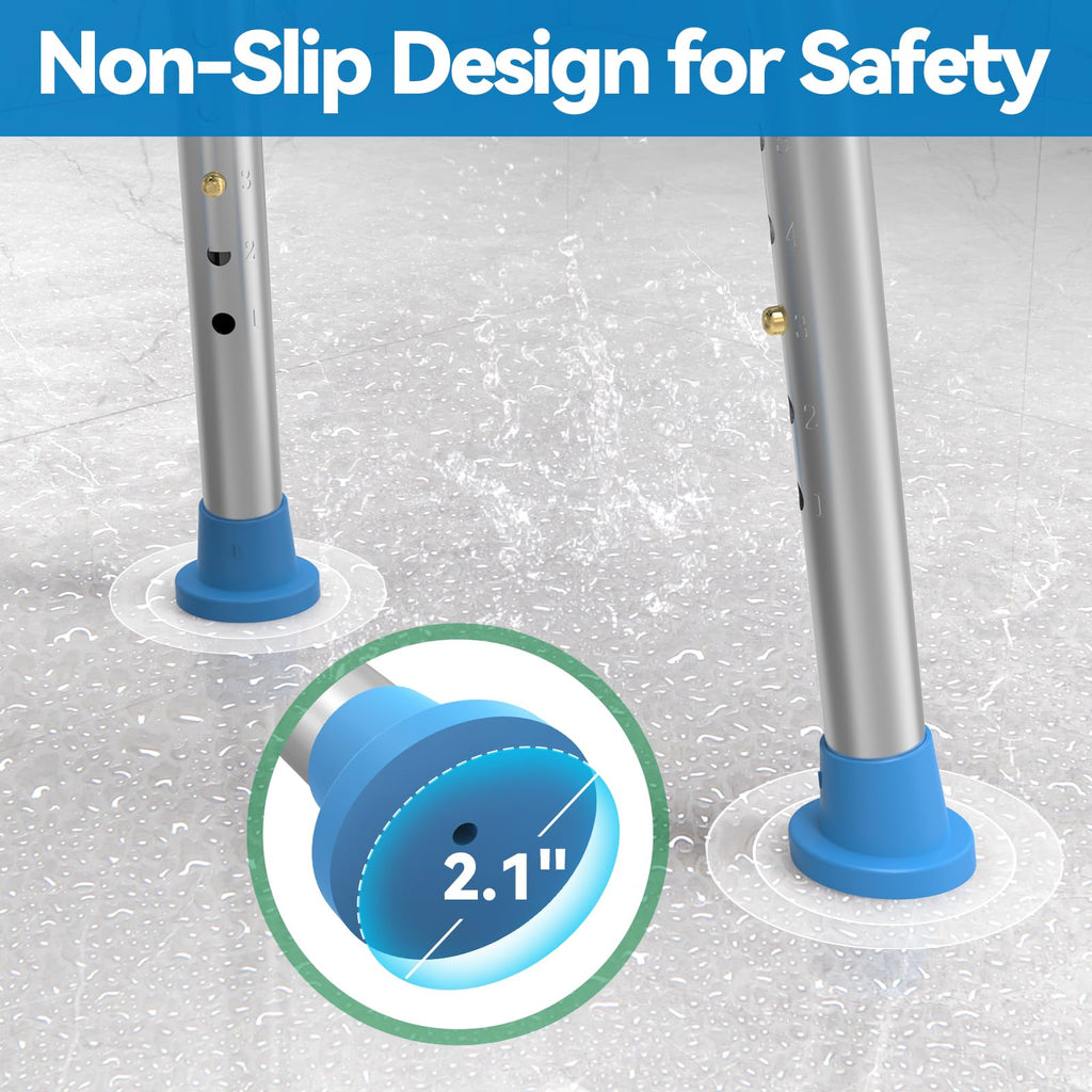 Discover the Loyoda Shower Chair with a non-slip design for safety, specially curated by Curat Cart for premium comfort and stability.