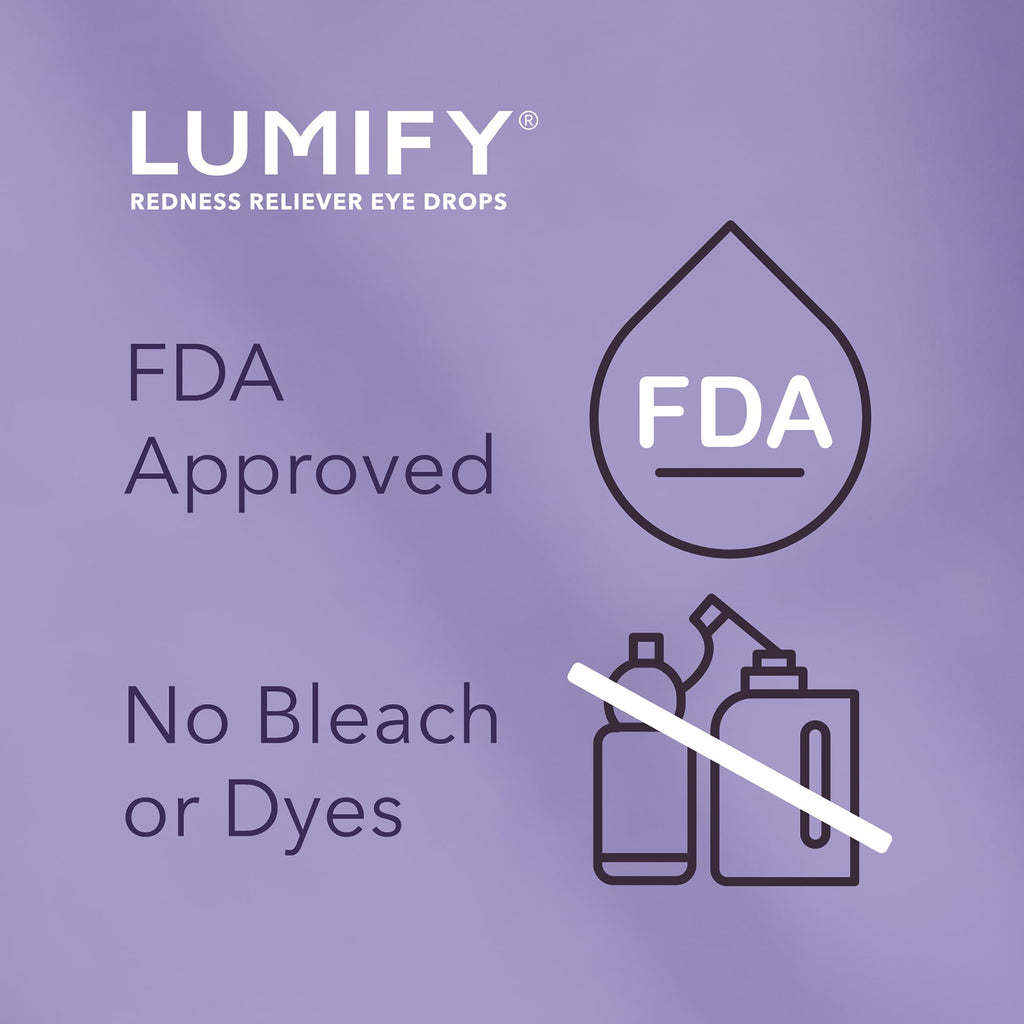 Lumify Redness Relief Eye Drops, a premium import, FDA approved with no bleach or dyes, available at Curat Cart.