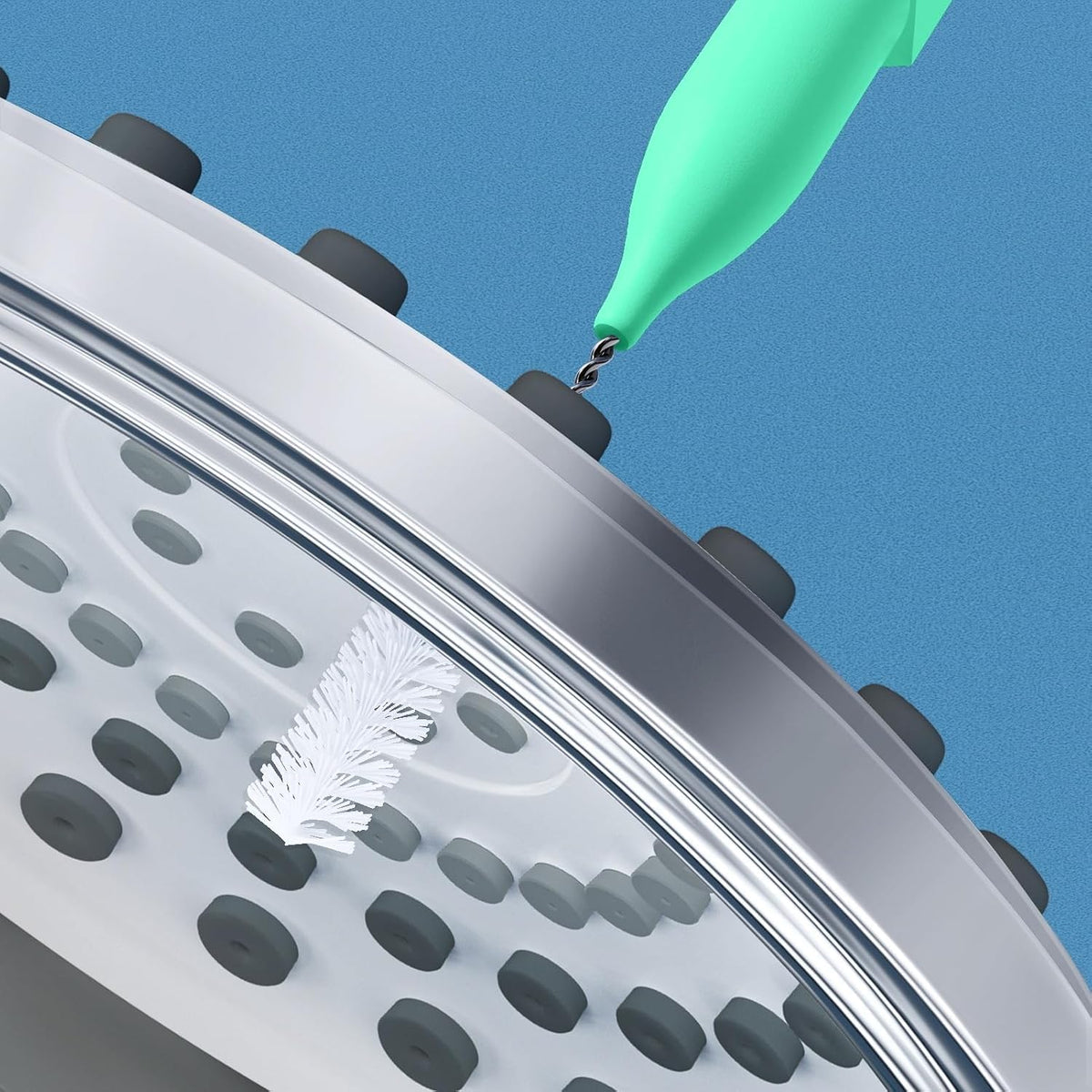 Enhance your cleaning routine with the Lumkew Shower Head Cleaner Tool, ideal for removing mineral buildup. Available at Curat Cart.