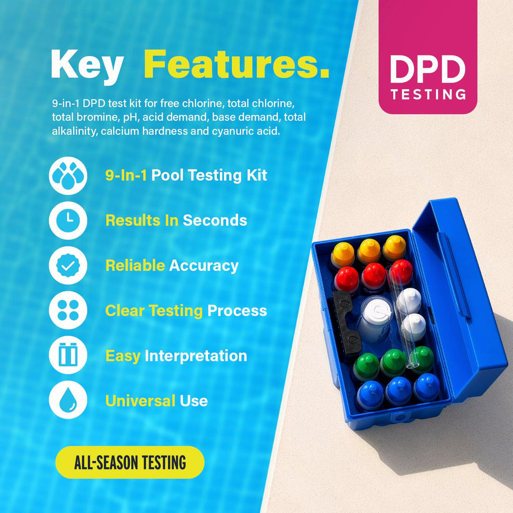 Lupo Pool Test Kit offers 9-in-1 DPD testing for reliable pool water quality. 100% Authentic, available at Curat Cart.