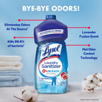Lysol Laundry Sanitizer Liquid eliminates odors and kills 99.9% of bacteria. Available in India at Curat Cart for a fresh laundry experience.