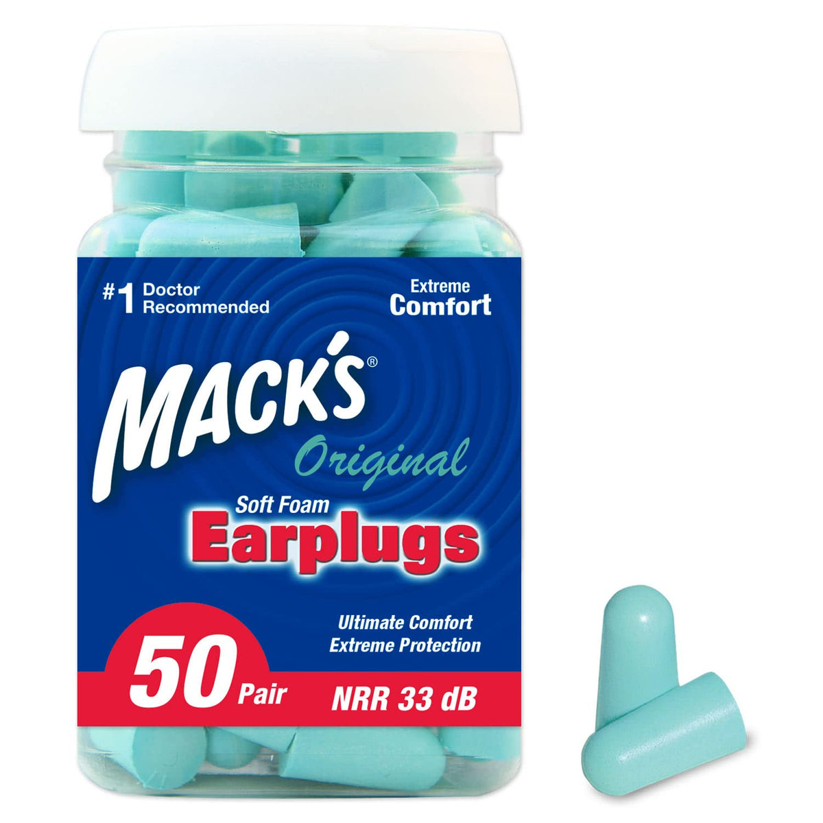 Mack's Soft Foam Earplugs, a premium import for ultimate comfort and protection, available at Curat Cart.