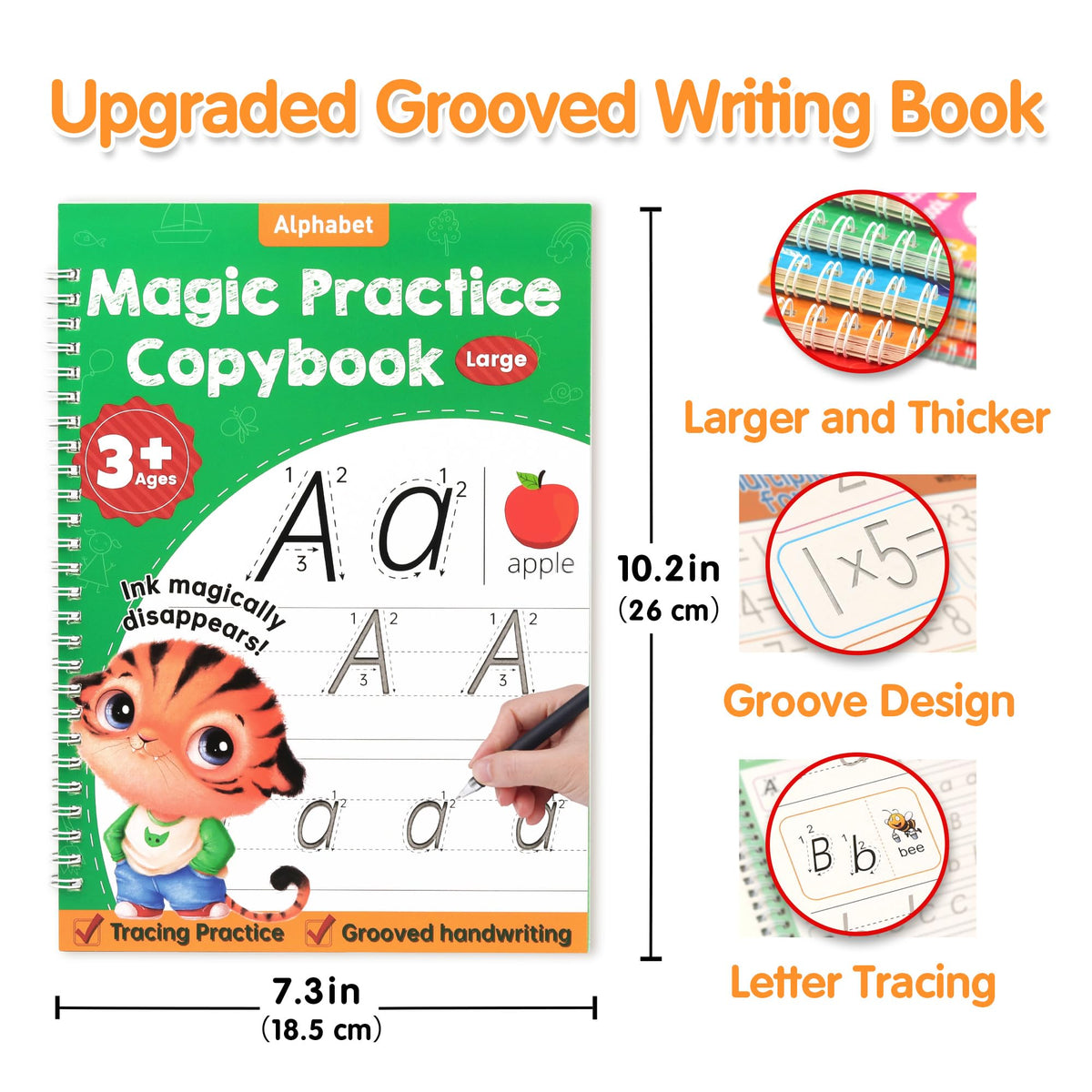 Upgraded Grooved Handwriting Practice Book for ages 3+, 100% Authentic, available at Curat Cart in India.