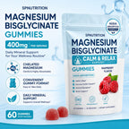 Magnesium Bisglycinate Gummies by Spnutrition, 100% Authentic, available in India through Curat Cart for better sleep and overall wellness.