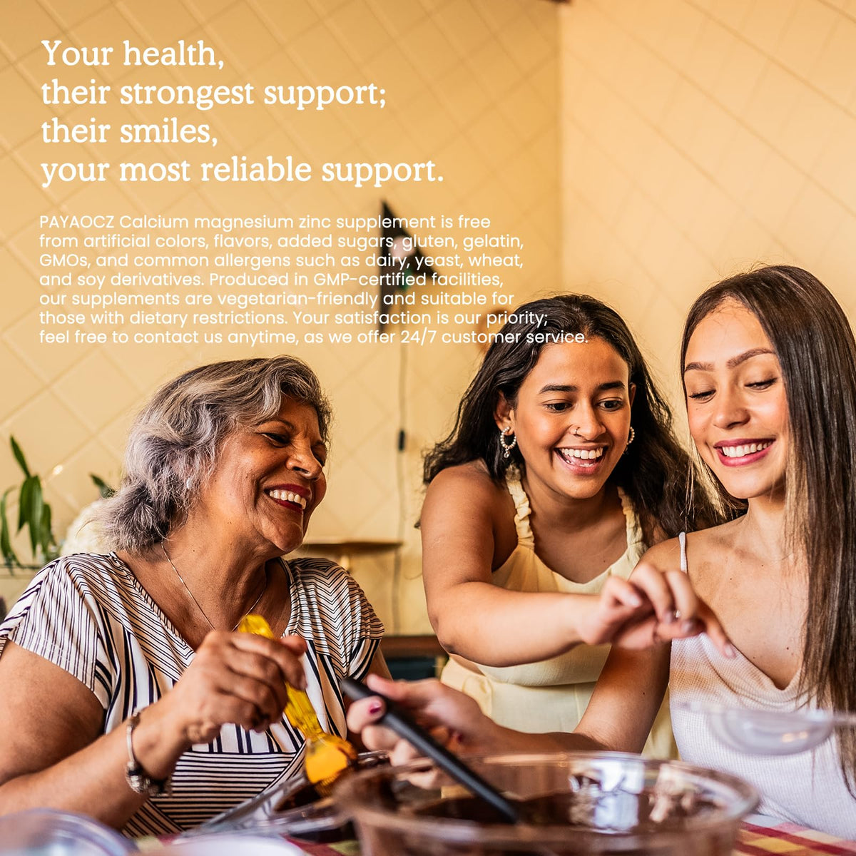 Premium imported magnesium calcium zinc supplement, vegetarian-friendly, crafted for your health and satisfaction.