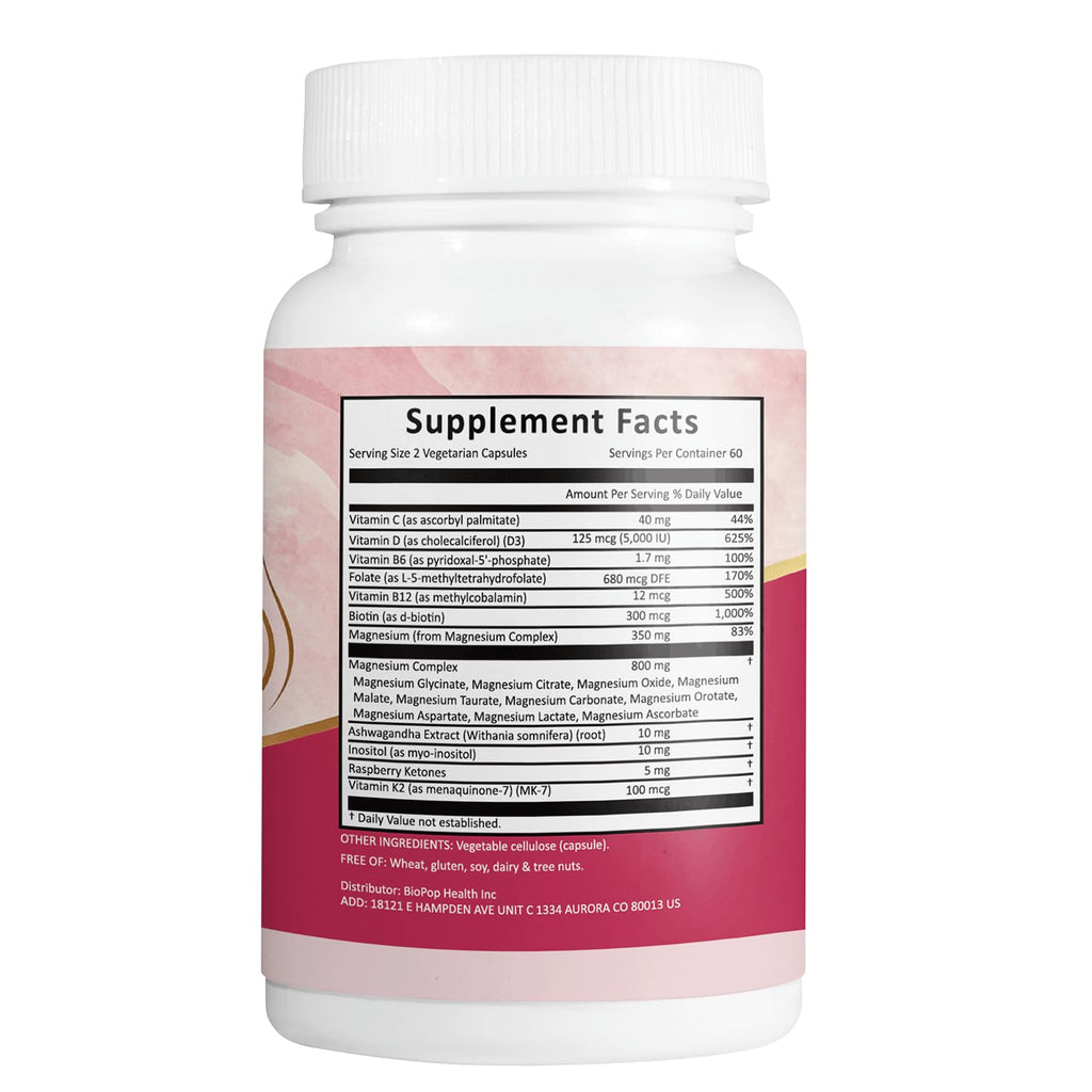 Premium Magnesium Complex for Women in official packaging, ensuring high-quality ingredients. Available at Curat Cart.
