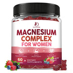 Premium import Magnesium Complex Gummies for Women, supporting sleep, bone, and muscle health. Available at Curat Cart.